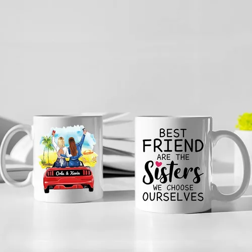 Miniatura 4 de Taza de café con texto en inglés "Best Friends Are The Sisters We Choose Ourselves We Choose Ourselves para mujeres, mejores amigas, taza de café