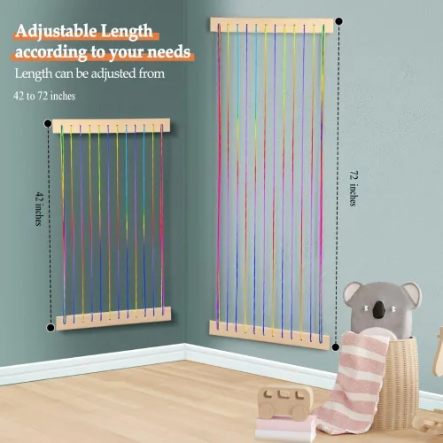 Miniatura 9 de Almacenamiento de animales de peluche, paquete de 2 organizadores de juguetes suaves de madera para habitación de los niños, lindo montaje en pared