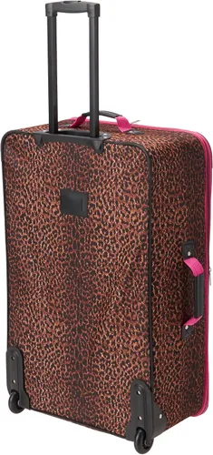 Miniatura 2 de Rockland Vara Softside - Equipaje vertical, leopardo rosa, juego de 3 piezas (202228), Pink Leopard, Vara Softside Juego de equipaje vertical de 3