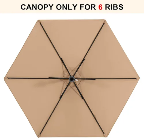 Miniatura 3 de MASTERCANOPY - Sombrilla de patio de 7.5 pies con toldo de repuesto de 6 varillas - Beige, solo toldo de repuesto