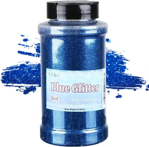 Miniatura 52 de TORC Purpurina fina roja de 1 libra y 16 onzas de purpurina en polvo para vasos, resina para manualidades, slime, cosméticos, pintura de uñas, Rojo