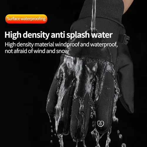 Miniatura 3 de Guantes de invierno con pantalla táctil para hombres y mujeres, para correr, ciclismo, conducción, guantes cálidos en clima frío para ciclismo