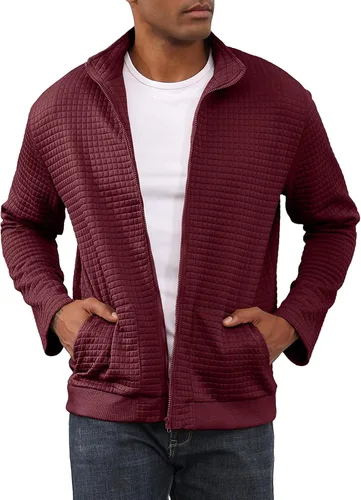 Miniatura 8 de Oymyakon Chaqueta deportiva ligera para hombre, estilo casual, elegante, estilo bombardero, con cremallera, con bolsillos
