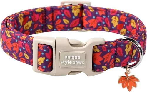 Miniatura 60 de Unique style paws - Collar para perro con hebilla de metal, naranja, duradero, lindo collar para perros pequeños, medianos y grandes