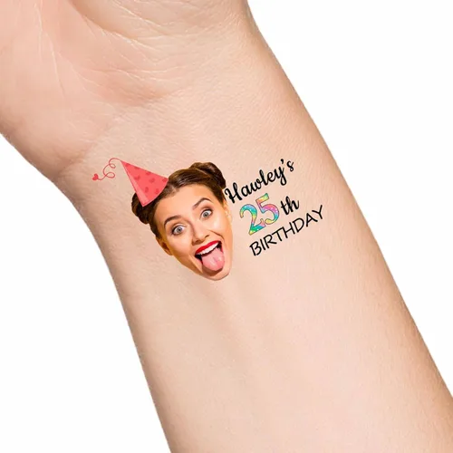 Tatuajes temporales personalizados con texto de nombre, tatuaje temporal personalizado con logotipo fotográfico para adultos, parejas, mujeres,