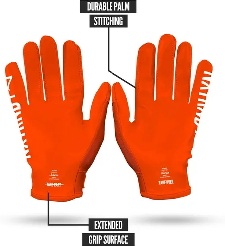 Miniatura 4 de Nxtrnd G1 - Guantes de fútbol juvenil, guantes receptores adhesivos para niños Naranja