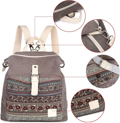 Miniatura 5 de Mochila casual y moderna para mujeres, ligera, con correas para los hombros, ideal como bolsa de viaje o mochila para el uso diario