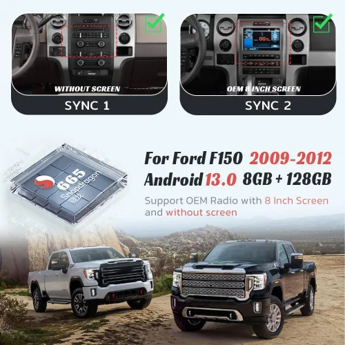 Miniatura 5 de Radio Android 13 para Ford F150 2009 2010 2011 2012 Unidad Principal de Pantalla Táctil de 14.4 Pulgadas Radio de Coche 128GB GPS Autoradio