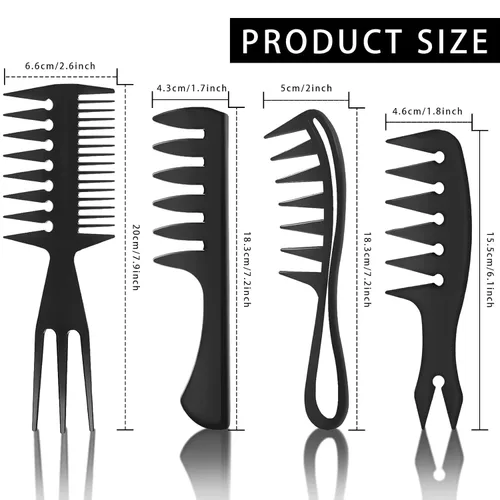 Miniatura 2 de Peine de peinado para hombres, peine de dientes anchos para cabello rizado, peine para cabello rizado, peine de pelo para hombres, peluquería