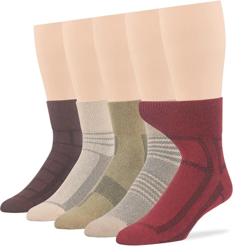 Miniatura 24 de 7BIGSTARS KINGDOM Calcetines de algodón para hombre, diabéticos, no vinculantes, paquete de 5 unidades, talla L/XL, Azul mezclilla, verde oliva