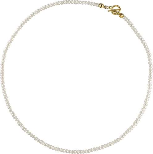Cowlyn Pearl Choker Dainty Adjustable Necklace 18K Gold Plated Cultured Barque Pearl Tiny Chain Delicate Mother's Valentine Jewelry for Women Girls