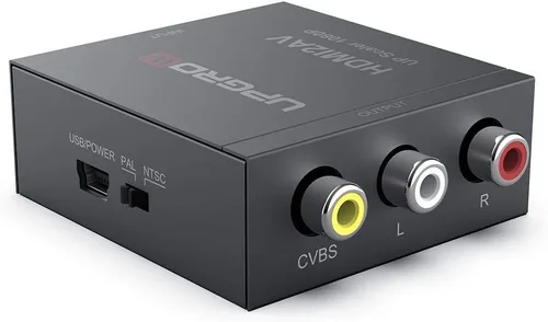 UPGROW HDMI a RCA, 1080p HDMI a AV RCA CVBs convertidor de audio de vídeo compuesto adaptador soporta PAL/NTSC para TV Stick, Roku, Chromecast,