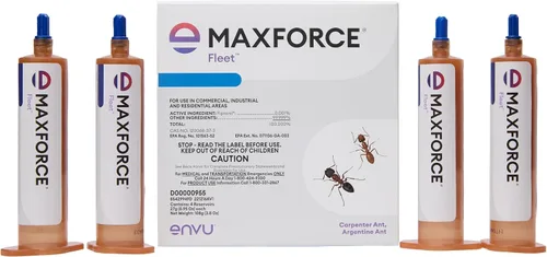 Maxforce Fleet Ant Bait Gel (4 x 0.95 oz) – Ant Killer de acción más rápida con fipronil – Uso en interiores y exteriores – Mata colonias enteras,