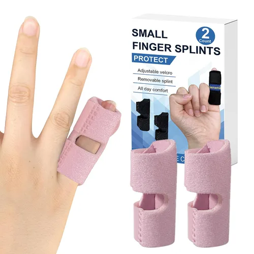 Miniatura 8 de GenetGo Férula pequeña para dedos – Paquete de 2 soportes para dedos rotos, inmovilización de nudillos para dolor de artritis, lesiones deportivas