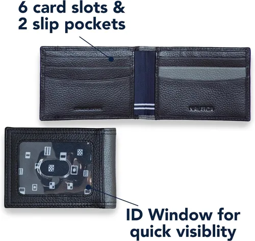 Miniatura 6 de Nautica Pebble Two-Tone Leather Wallet