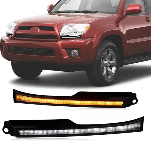 Miniatura 8 de Lámpara de Marcador Lateral LED para Faros Delanteros, Luz de Circulacion Diurna en Ámbar, Señal de Giro Secuencial Compatible con Toyota 4Runner