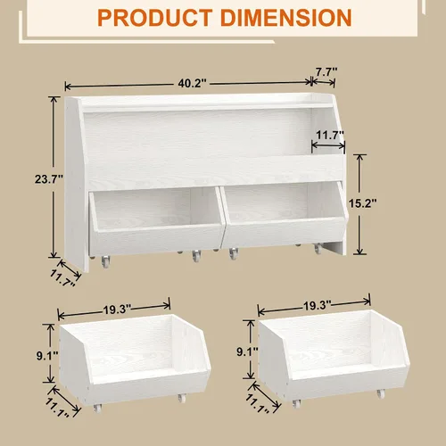 Miniatura 3 de Fulhope Organizador de almacenamiento de juguetes para niños, gabinete de almacenamiento de juguetes con cajones, estante de juguetes para niños