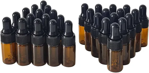Miniatura 6 de Mini botella de vidrio ámbar con gotero, aceite esencial de 0.1 fl oz, cosméticos, perfume de viaje