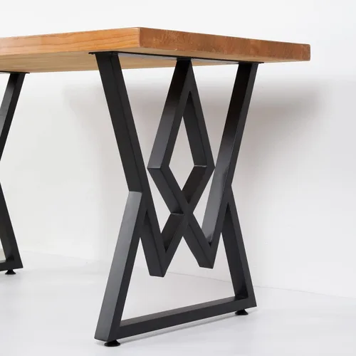 Miniatura 10 de Patas de metal para mesa, paquete de 2 patas resistentes para muebles de 28 pulgadas de alto, 20 pulgadas de ancho, estilo rústico y cuadrado, patas