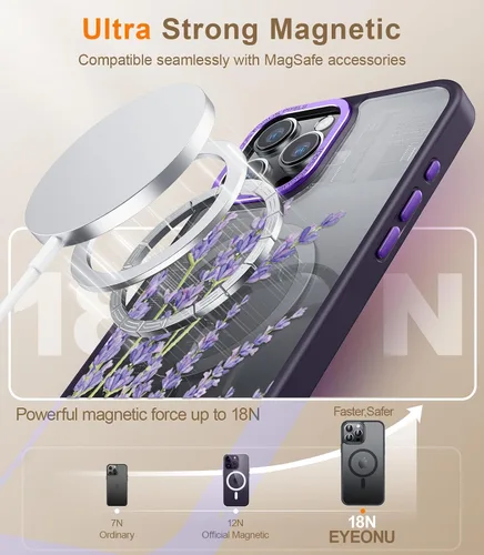 Miniatura 327 de Goodon para iPhone 15 Pro Max con protector de pantalla de privacidad, compatible con Magsafe, funda translúcida mate a prueba de golpes - Linda