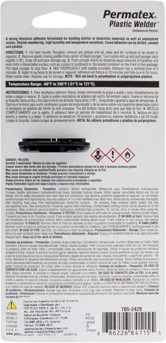 Miniatura 4 de Permatex 84115-12PK PermaPoxy soldadura de plástico de 5 minutos, 0.84 onzas, Negro