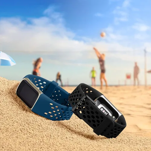 Miniatura 9 de Getino Bandas compatibles con Fitbit Charge, correas deportivas de repuesto ajustables transpirables suaves para Fitbit Charge 5/6, Negro