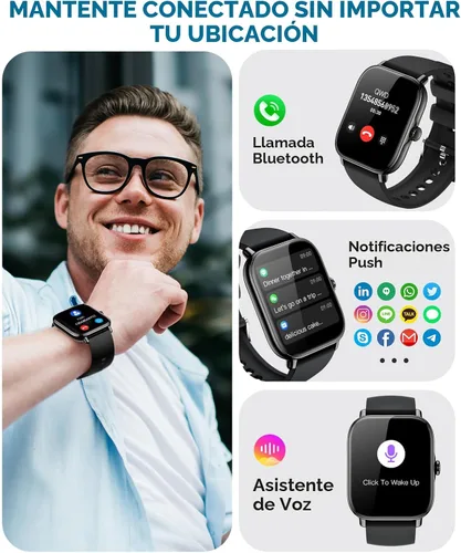 Miniatura 2 de Reloj inteligente para mujeres y hombres, contador de actividad/modo deportivo, resistente al agua IP68, 2025, IP68, con monitor de sueño, contador