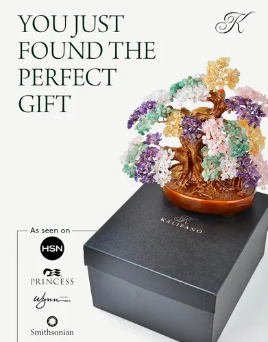 Miniatura 5 de KALIFANO Piedras preciosas naturales del árbol de la vida (1,251 unidades) – Árbol de dinero de cristal de chakra de bonsái Feng Shui para curación