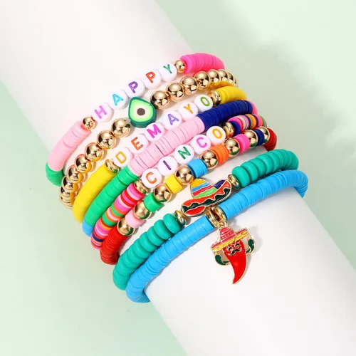 Miniatura 272 de Surfer Heishi - Pulseras apilables para mujer, apilables, de vinilo arcoíris, disco de arcilla, pulseras elásticas para la amistad, joyería bohemia