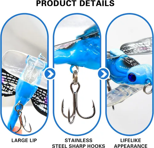 Miniatura 3 de Señuelos de pesca Topwater Señuelos simulación conjunto con ganchos para herramientas de pesca al aire libre