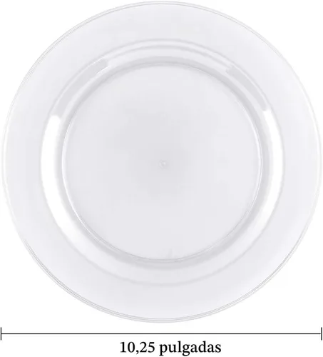 Miniatura 2 de bUCLA 100 platos de plástico transparente – Platos desechables de 10.25 pulgadas – Platos premium para bodas y fiestas