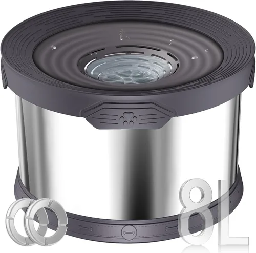 Miniatura 14 de UPSKY Cuenco de agua para perros sin derrames 8L acero inoxidable, 2.1 galones gran capacidad cuencos para perros a prueba de derrames