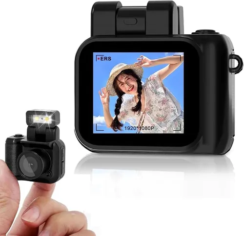 Mini cámara llavero - 1080P HD, más pequeña del mundo, KeyCam con 6 filtros, duración de la batería de 100 minutos, memoria de 32 GB para estudiantes