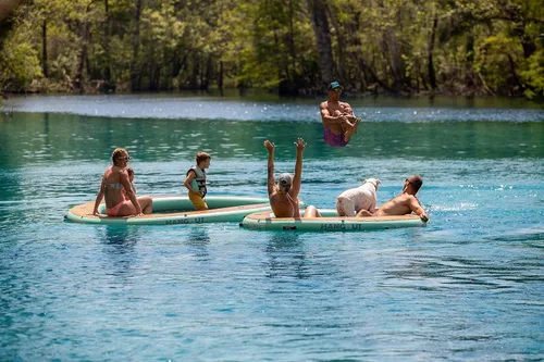 Miniatura 9 de BOTE Hamaca de agua inflable para colgar, balsa flotante, muelle, playa en el lago, para adultos y niños, compatible con vasos MAGNEPod, varios