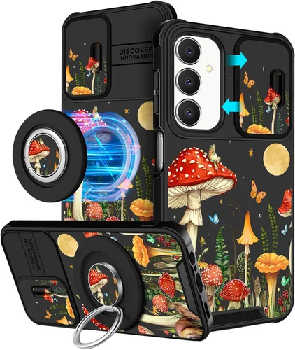 Miniatura 50 de Funermei Funda para teléfono Samsung Galaxy A15 5G - [2 en 1] Funda para teléfono de mujeres lindas chicas, diseño femenino de mariposa negra