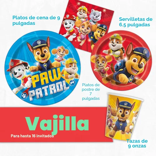 Miniatura 5 de Suministros y decoraciones para fiestas de Paw Patrol, suministros de fiesta de cumpleaños de Paw Patrol, sirve para 16 invitados, con licencia