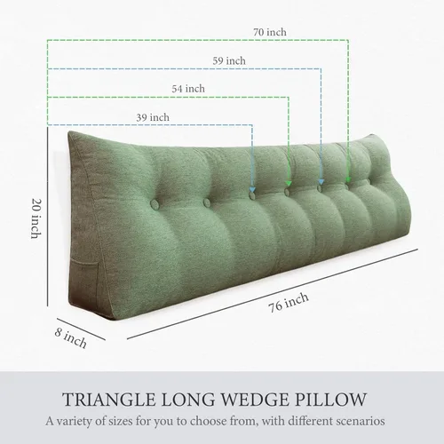 Miniatura 3 de Almohada Cuña de Cabecero Tamaño Completo Almohada Bolster Grande para Cama Almohada de Lectura Triangular Almohada de Soporte para la Espalda