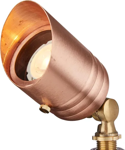 Miniatura 3 de VOLT Fat Boy - Foco exterior de cobre sólido de 12 V con bombilla LED MR16 de 5 W, 2700 K, luz blanca cálida (400 lúmenes) para iluminación de bajo