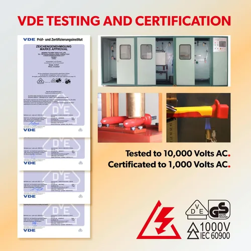 Miniatura 4 de TOLSEN Juego de destornilladores y alicates aislados: Juego VDE aislado de 11 piezas, juego de herramientas para electricista aislado de 1000 V