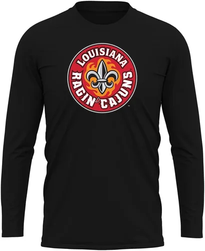 Miniatura 14 de Camisa deportiva de manga larga oficial de la NCAA Collegiate para hombre, colección negra con logotipo primario