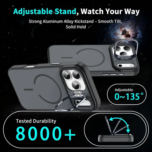 Miniatura 7 de Funda para i Phone 17 Pro Max, con función atril y protector de pantalla HD, compatible con accesorios MagSafe, funda magnética para iPhone 17 Pro