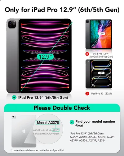 Miniatura 2 de ESR Funda para iPad Pro de 11 pulgadas (2022/2021/2020/2018, 4ª/3ª/2ª/1ª generación) con soporte para lápiz, cubierta magnética extraíble, soporte