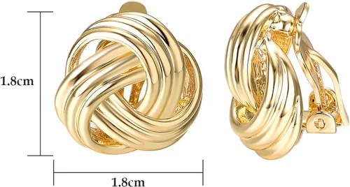 Miniatura 2 de Yoursfs Aretes con clip de nudo de amor para mujer aretes florales no perforados