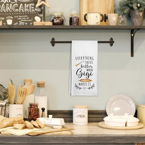 Miniatura 2 de Gigi - Toallas de cocina para el día de la madre, regalos de cumpleaños, para mujeres, abuelas de nietos, nietos, todo sabe mejor cuando Gigi lo