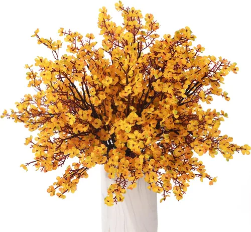 Miniatura 7 de 15 piezas de flores artificiales de aliento de bebé, plantas de seda falsas con sensación real, ramos florales de bricolaje para decoración de bodas