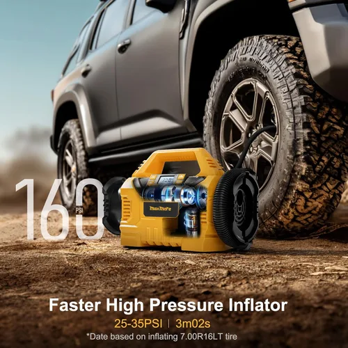 Miniatura 3 de MaxMore Inflador/desinflador portátil de neumáticos compatible con batería DeWalt 20V (solo herramienta), bomba de compresor de aire inalámbrica