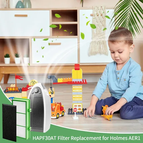 Miniatura 7 de HAPF30AT - Filtro de repuesto para filtro Holmes AER1, compatible con HAPF300AH-U4R y HAP242-NU, Funmit 4 filtros y 8 prefiltros de carbón activado