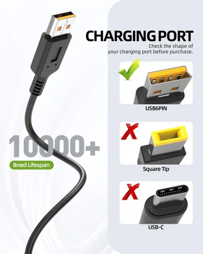 Miniatura 2 de Superer - Cargador para Lenovo exclusivo punta en ángulo Ideapad Yoga 3 Pro 1370 1170 1470 700 700-11ISK 700-14ISK 700S-14ISK 900 900-13ISK
