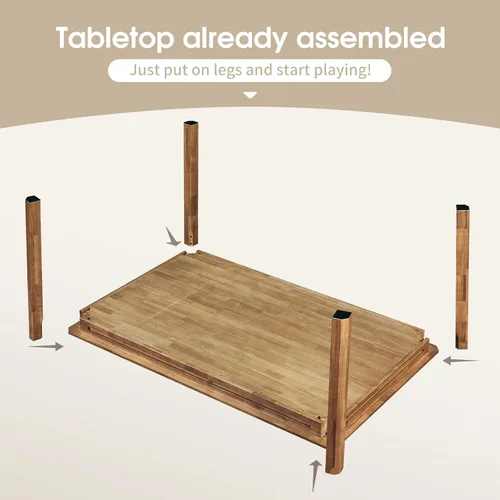 Miniatura 5 de Mesa de Juego de Mesa con Tablero Removible, Asientos para 4 a 6 Jugadores con Área de Juego de 57in x 33in, Incluye Alfombrilla de Juego, Nuez