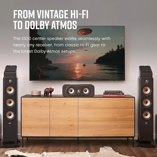 Miniatura 7 de Polk Signature Elite ES30 - Altavoz de canal central, altavoces de cine en casa, certificado Hi-Res Audio, compatible con Dolby Atmos y DTS:X